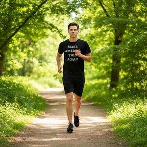 Camiseta Make America Thin Again, unisex, de algodón, manga corta, cuello redondo, secado rápido, para caminar, correr, eventos - Product Image 3