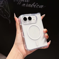 Étui de téléphone pliable magnétique transparent de luxe, simple, résistant aux chocs, protection intégrale, coque rigide en PC pour iPhone 18 duo