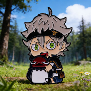 Broche en émail Anime <span class=keywords><strong>Black</strong></span> <span class=keywords><strong>Clover</strong></span>, adorable démon Asta Chibi, badge de revers en métal, objet de collection pour la décoration de sacs à dos et de vêtements - Product Image 2