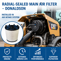   Filtre à air principal à joint radial P777868 P777869 pour excavatrice Zoomlion ZE370, pièces de rechange pour engins de construction SANY