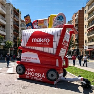 Chariot de courses <span class=keywords><strong>géant</strong></span> gonflable lumineux personnalisé, chariot de supermarché gonflable publicitaire pour la campagne d'inauguration de magasins de détail - Product Image 5
