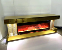 Mueble de TV con Espejo de Madera, Mueble para Televisor con Chimenea Eléctrica para Sala de Estar, Venta Directa de Fábrica