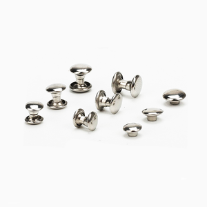 Remaches de ropa de cuero personalizados <span class=keywords><strong>Broches</strong></span> de metal de alta costura de doble extremo Remache Cobbler Latón Acero Redondo Tapa de doble cabeza Remache de cuero - Product Image 3