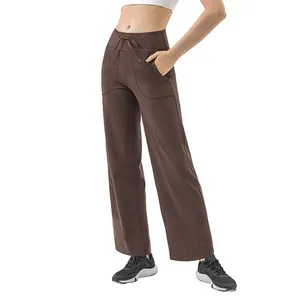 Venta al por mayor de mallas de entrenamiento personalizadas de las mujeres de secado rápido sueltos pantalones casuales Yoga Fitness deporte correr Pantalones deportivos