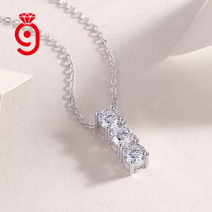 Dames Fijne Sieraden Ketting 925 <span class=keywords><strong>Sterling</strong></span> Zilver 0.5CT Moissanite Hangertje Ketting Schakelketting Dames Kettingen - Product Image 3
