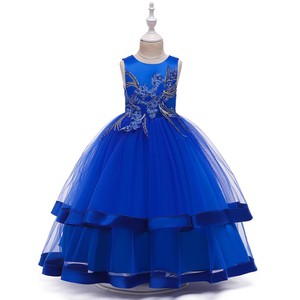 Noble princesse robe de mariage fille grosse fille rouge petite robe anniversaire fleur robe 8 ans - Product Image 5