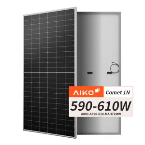 Tấm pin mặt trời Aiko 590W Mono N loại ABC nửa tế bào 590W 595W 600W 605W 610W với 30 năm bảo hành