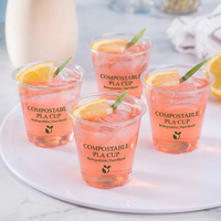 Gobelets à boisson en PLA à paroi simple de 3 oz avec logo personnalisé imprimé, 62 mm, biodégradables, écologiques, compostables, marque privée