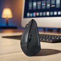 Mouse Nirkabel Vertikal Ergonomis Desain Terbaik 6 Tombol DPI Dapat Diubah untuk Pengguna Tangan Kiri