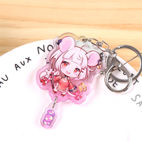 Porte-clés personnalisés en acrylique holographique avec logo HD imprimé en typographie 3D, mignons, de dessin animé, commémoratifs, étanches