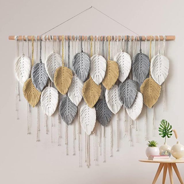Modern Colorful Leaves Tapestry Living Room Bedroom Background Wall Decorations Hanging