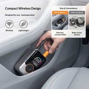 Inflador de Neumáticos Inalámbrico Portátil, <span class=keywords><strong>Compresor</strong></span> de Aire Eléctrico <span class=keywords><strong>para</strong></span> Automóvil con Monitor Digital de Presión de Neumáticos y Función de Banco de Energía - Product Image 3