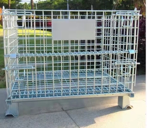 Phổ biến nhiệm vụ nặng nề kho lưu trữ lồng kim loại có thể gập lại dây thép lưới container - Product Image 5