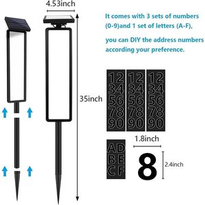 <b>Solar</b> Powered Ground Mounted Door <b>Sign</b> <b>Light</b> Led Outdoor Alphanumeric Indicator <b>Light</b> For Garden Pathway Lighting - Product Image 5