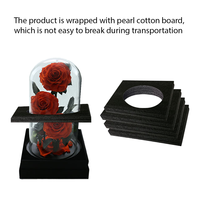 Idée de décoration surprise pour la Saint-Valentin, mariage, fête des mères : fleurs éternelles colorées et réelles préservées dans un dôme en verre, cadeau pour femme
