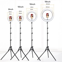 Haute Lumen Led Anneau Lampe 8 pouces Selfie Anneau Lumière Avec Réglable Trépied Stand RGB Led Lampe Anneau