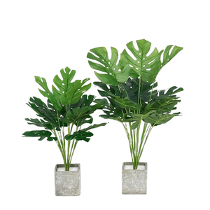 Feuilles Artificielles Murales Miniatures, Fausses Plantes Murales, Bouquet Élégant, Feuilles Vertes Artificielles pour Cimetière - Product Image 1