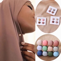 Broches fantaisie en soie musulmane à aimant fort, couleur Macron, broches rondes magnétiques pour hijab musulman pour femmes