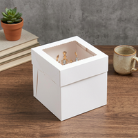Boîte à gâteau en carton blanc durable 8 10 12 pouces avec grande fenêtre, emballage cadeau minimaliste pour boulangerie