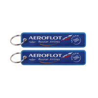 Llavero de Tela de Diseño Personalizado con Hebilla de Aerolínea y Etiqueta de Vuelo Tejida Bordada para Piloto