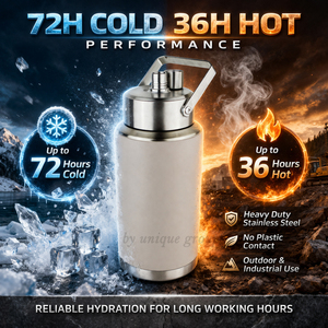 Grande gourde isotherme 128 oz en acier inoxydable, conteneur d'eau robuste pour le travail extérieur, le camping, la ferme, l'hydratation, OEM - Product Image 6