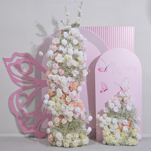 Arreglo Floral Artificial para <span class=keywords><strong>Torre</strong></span> de Pasteles, Arco de Cuerno Personalizable, Nuevo Estilo, Directo de Fábrica, Tela de Fondo para Boda, Arco de Flores - Product Image 3
