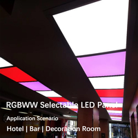 Beli Panel LED RGBW CCT Dimmable 595X595mm Profil Aluminium Backlit / Edgelit yang Dapat Disesuaikan untuk Bar Hotel Aula Pameran