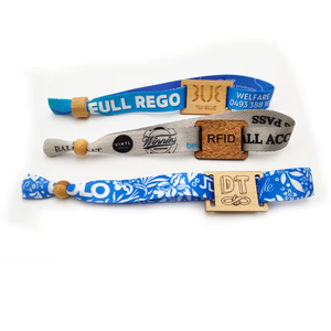 Tùy chỉnh RFID NFC <span class=keywords><strong>Proximity</strong></span> ID thông minh đầu đọc thẻ kiểm soát truy cập buổi hòa nhạc dây đeo cổ tay với dệt vải dệt dây đeo cổ tay - Product Image 2