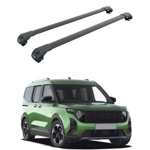 Barres transversales de toit en aluminium noires pour Ford Tourneo Courier 2023-2026, porte-bagages sur mesure - Product Image 1