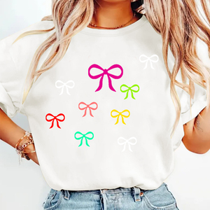 <span class=keywords><strong>Camiseta</strong></span> cuello redondo con gráfico de lazo floral negro para mujer con logotipo personalizado - Product Image 6