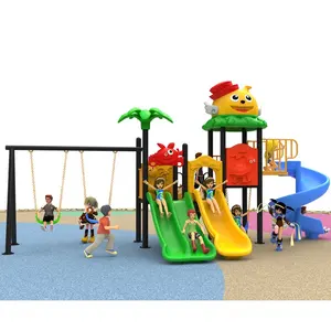 Parque de Atracciones al aire libre para niños, tobogán de plástico para patio exterior