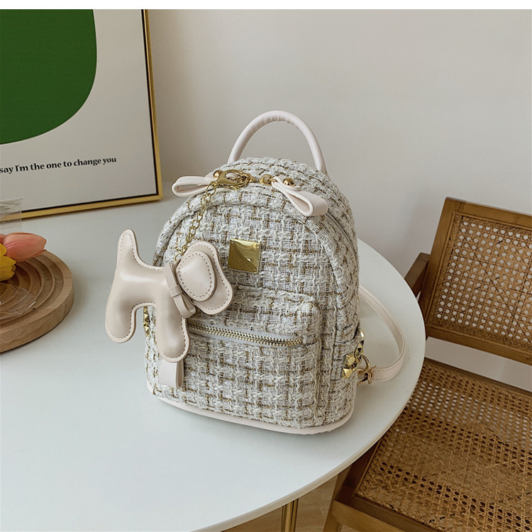 Changkou 2025 Spring Plaid Backpack - Motion Detection & PU  display picture 3