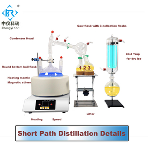 Flacon d'évaporation à fond rond <span class=keywords><strong>de</strong></span> 5 litres avec piège à froid avec agitateur magnétique SPD-5L Lab Short Path Distillation - Product Image 4