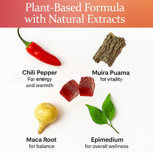 루비비타 도매 미국산 매콤한 마카 무이라푸아마 함유 에너지 호르몬 균형 성인 건강 관리 젤리 - Product Image 3