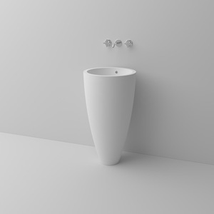 אגן עומד על רצפת אנטיבקטריאלי הניתנת להתאמה אישית-כיור משטח מוצק בעיצובים וסבל לשיפוץ וילה - Product Image 4