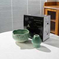 Astief – Ensemble de bols à matcha en céramique avec support pour fouet, design floral, plusieurs couleurs, emballage personnalisé avec logo, prix de gros