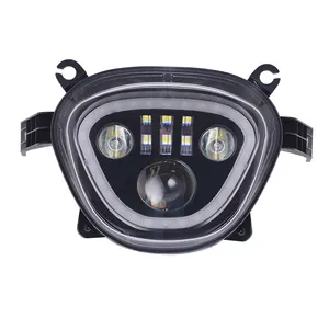 YongJin Black Motorcycle Headlight HeadLamp LED Head Light Lamp With Halo For SUZUKI M109R/M90R/M50R
