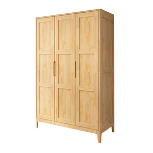 Armario Nórdico de Madera de Caucho con 4 Puertas, Gran Capacidad, Puertas Abatibles, Armario de Almacenamiento para Dormitorio - Product Image 3