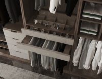 Armoire de rangement pour meubles de chambre à coucher moderne personnalisée, armoire de rangement pour vêtements en forme de L, armoires pour hommes en contreplaqué à portes coulissantes