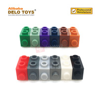 DELO TOYS Briques de construction en plastique en vrac DIY, matériau ABS, pièces détachées MOC, supports 1x1 - 1x2 (N°79389)