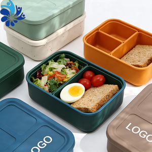 Silicone Lunch <b>Box</b> 3 Compartment Microwave Safe Leak Proof Food Container For Adults Students Office Use - Product Image 1