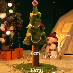 Penggaruk kucing Sisal hijau alami, 5 ukuran pohon Natal bingkai pasang kolom Gerinda kaki tahan aus dan goresan kucing - Product Image 2