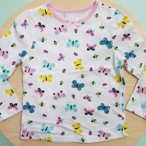 เสื้อยืดแขนยาวพิมพ์ลายแฟนซีสำหรับเด็กผู้หญิง แบรนด์ Bangladesh Stock Lot รุ่น Spring Super Fancy ผ้าฝ้ายหลากสี - Product Image 3