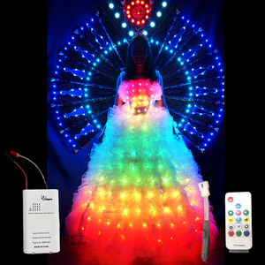 Costumi da ballo LED luminosi con grande telaio posteriore ricaricabile, abbigliamento luminoso per ballerini professionisti - Product Image 5