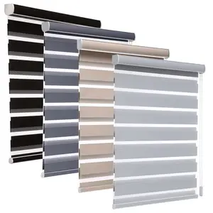 Blackout elétrico motorizado Persianas zebra janela respirável rolo de dupla camada para fabricantes cortinas decoração home