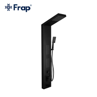 FRAP Colonne de Douche Murale Moderne en Acier Inoxydable Noir avec Panneau de Douche pour Salle de Bain