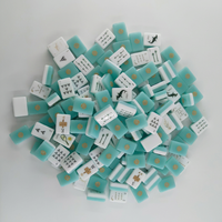 Tapis bleu bleuet pour Mahjong américain avec règles Joker, 160 tuiles vert marin à motif coquillage océanique, idéal pour cadeau de fête estivale
