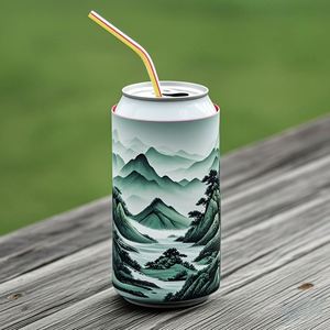 Porte-canette isotherme écologique en néoprène 12oz, étanche, avec fermeture éclair, modèle vierge pour canettes de 330ml - Product Image 4