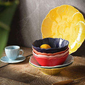 Set Perlengkapan Makan Porselen Keramik Solid Gaya Eropa Hotel Mewah Mangkuk Piring Cangkir LovingHome untuk 2 Orang - Product Image 4