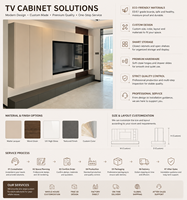 Modern houten tv-meubel op maat met LED-scherm en bekabelde beheerontvanger voor woonkamer & hotelmeubilair